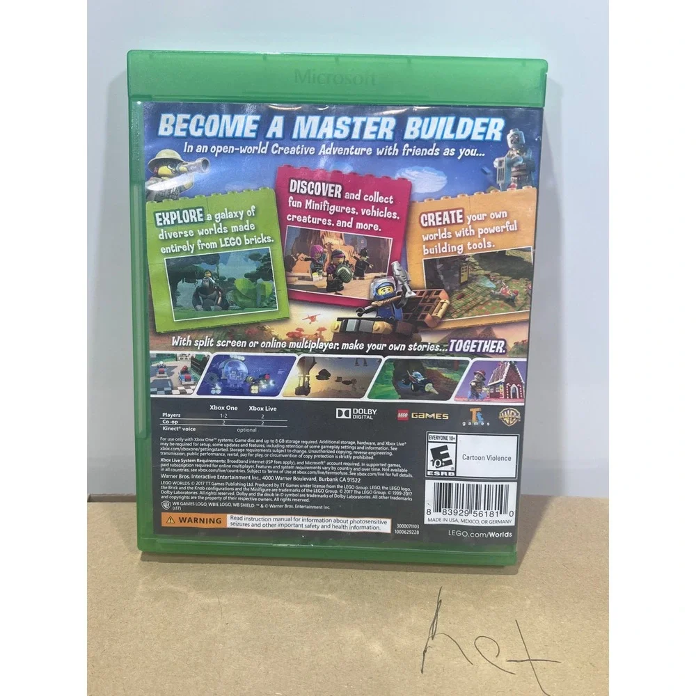 LEGO Worlds Xbox One Video Game Physical Disc with Case and Manual E10+‎